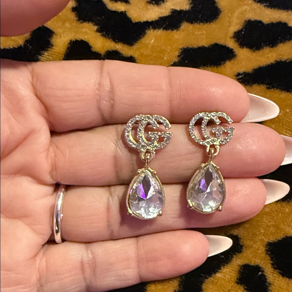 Crystal Teardrop Drop Earrings